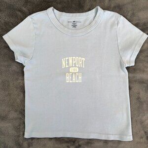 Brandy Melville Newport Beach Light Blue Tee